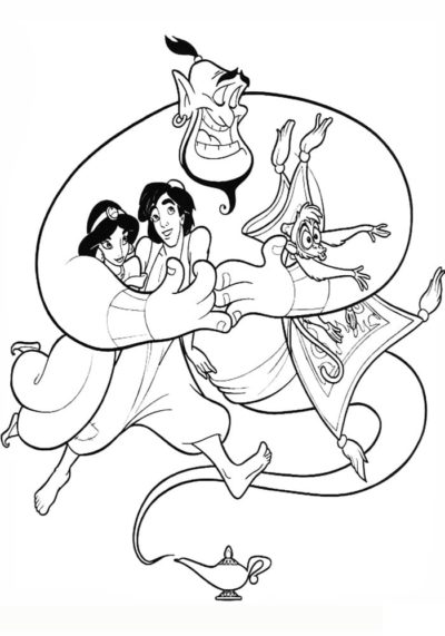 Disegni di Aladdin da colorare - 100 immagini per la stampa gratuita