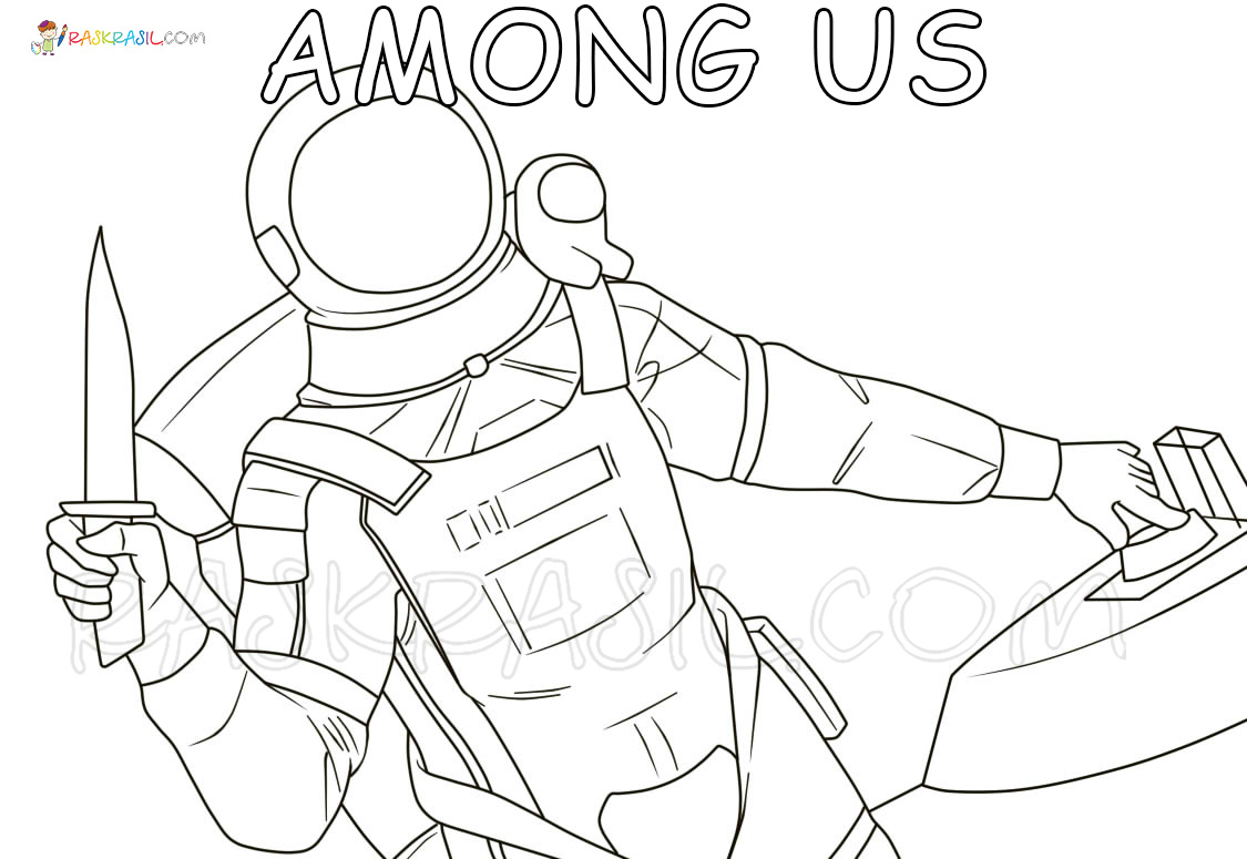 among us coloring page printable