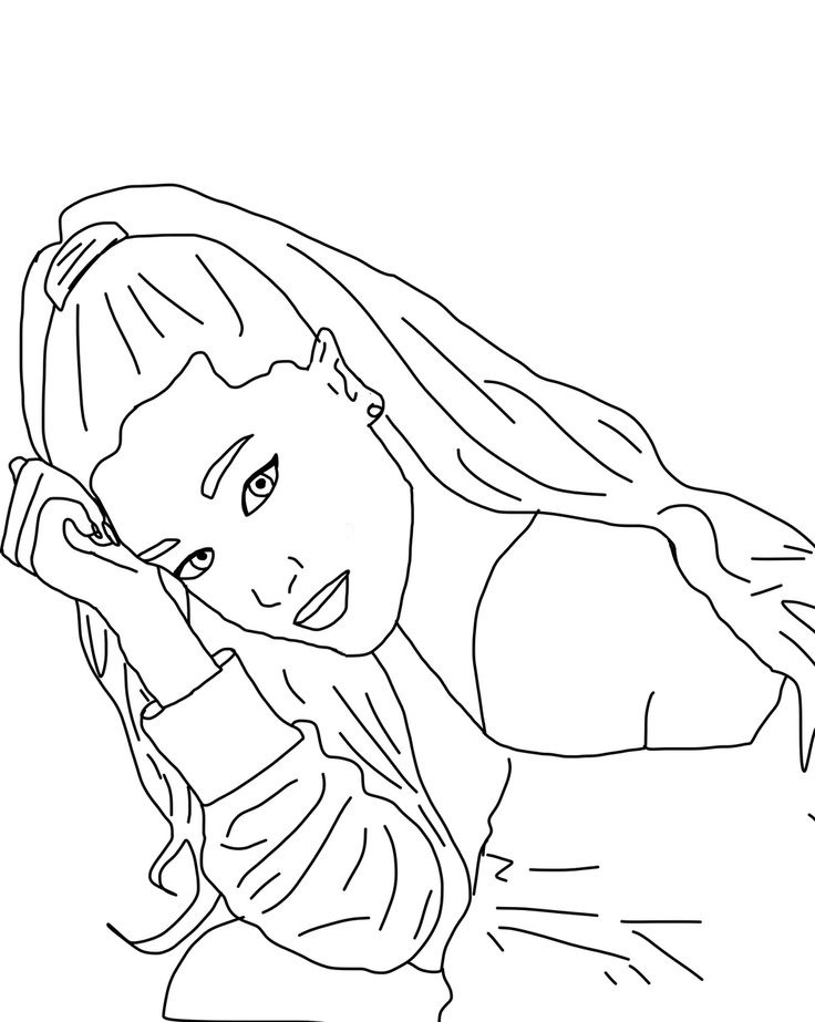 Dibujos de Ariana Grande para colorear. Imprime gratis
