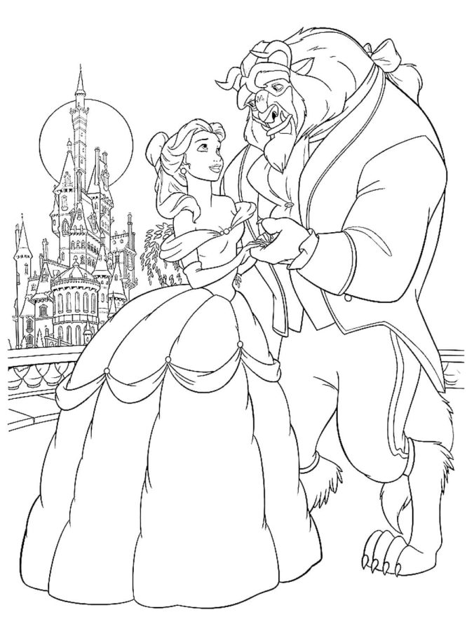 Desenhos de A Bela e a Fera para colorir - 100 imagens para imprimir