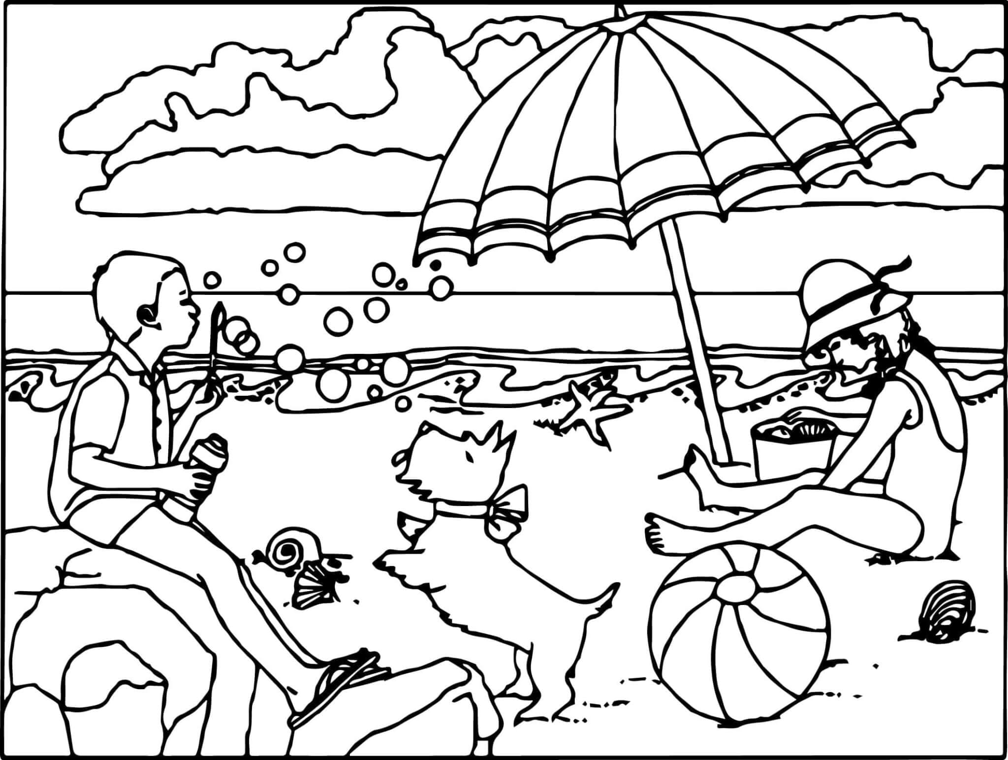 Kids Beach Coloring Pages