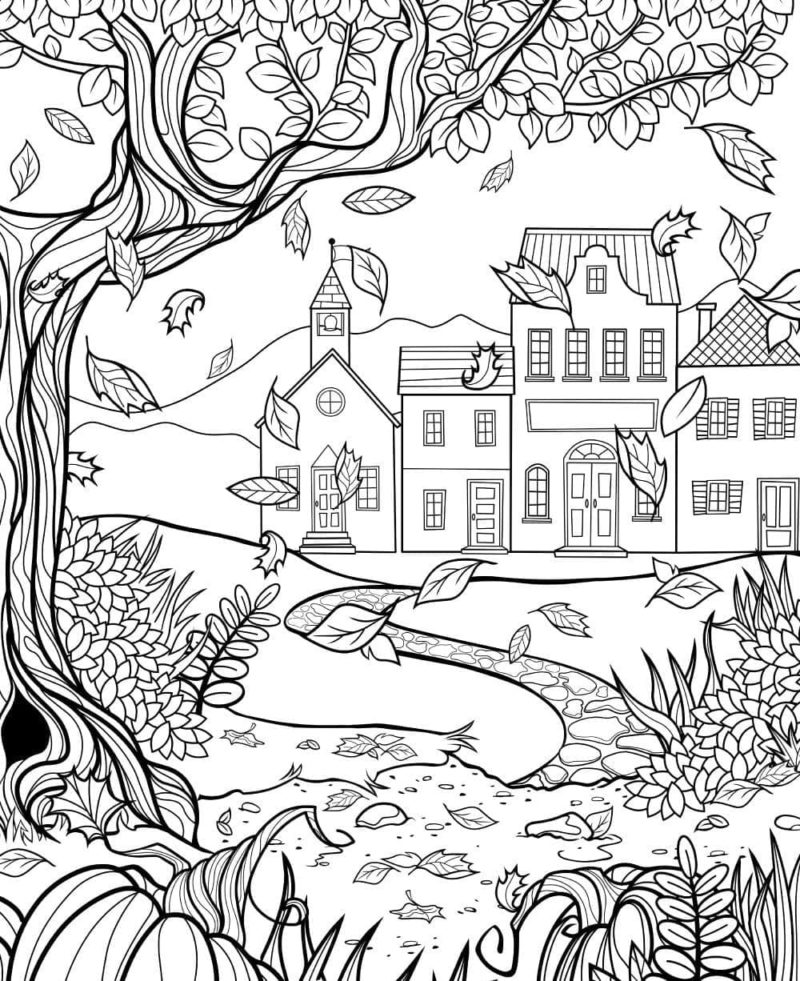 Scenery Coloring Pages for Adults | 60 Pictures Free Printable