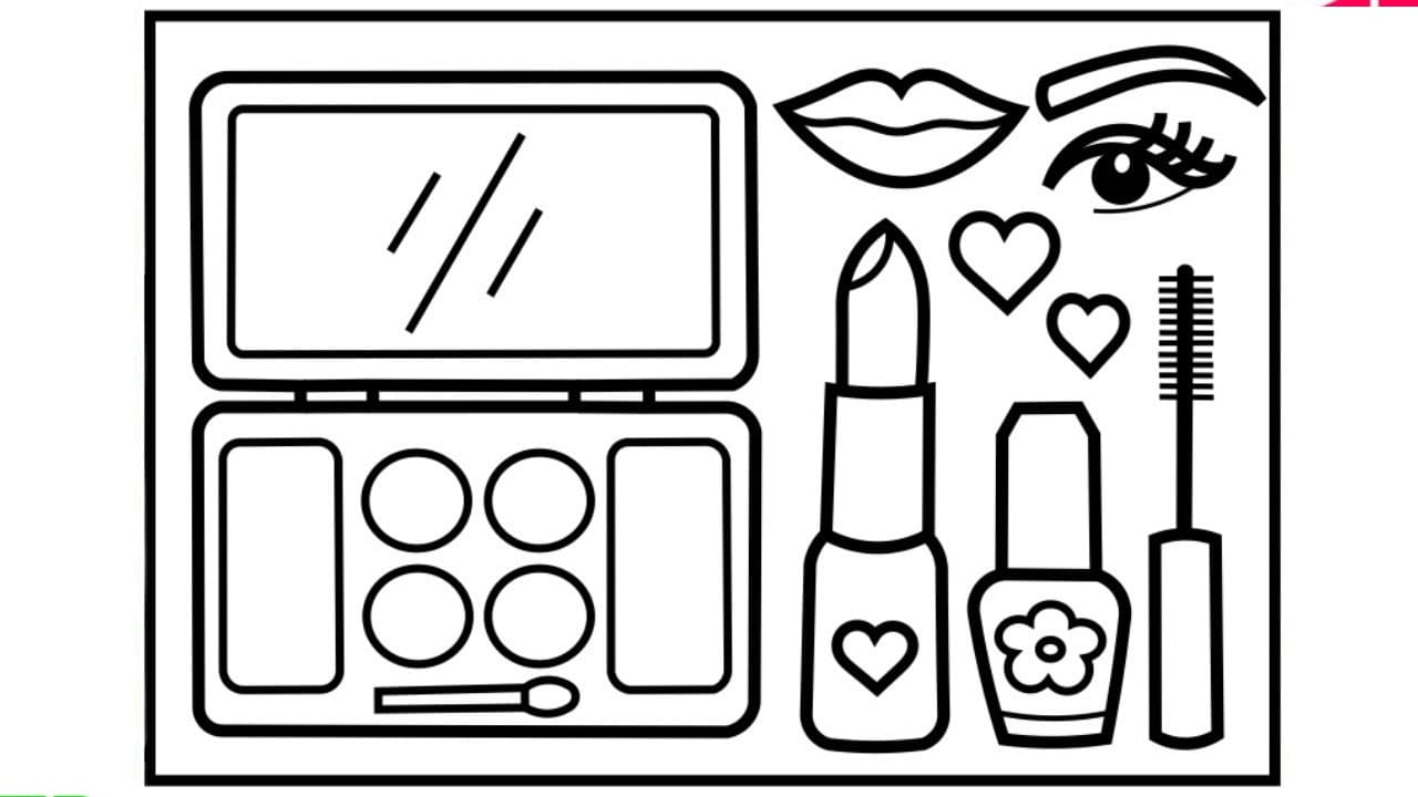 Coloriage Maquillage Kawaii Dessin Kawaii à imprimer