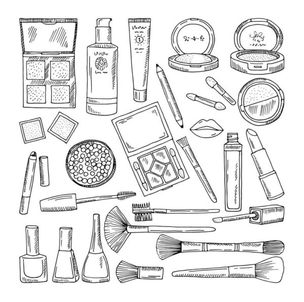 Desenhos de Maquiagem para Colorir - 110 imagens impressão grátis