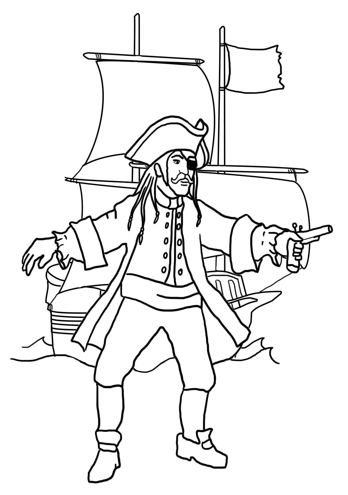 Рисунок пирата для детей карандашом