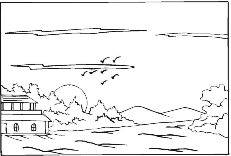 Coloriage Coucher de soleil - 60 images à imprimer gratuits