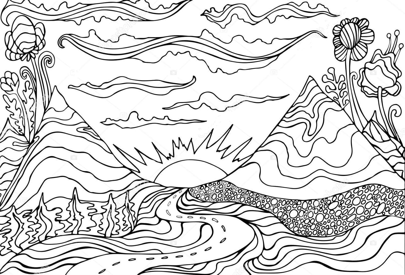 Sunset Coloring Pages | 60 Pictures Free Printable