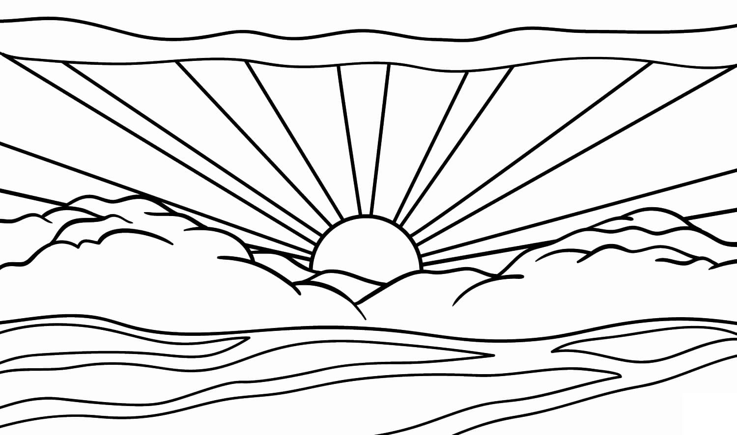 Desenhos de Pôr do sol para colorir - 60 imagens para impressão gratuita