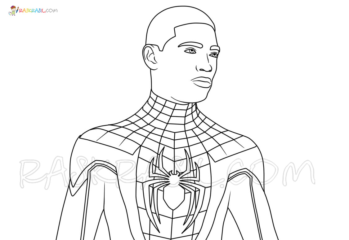 Miles Morales Coloring Pages Printable  Coloriage Spider Man Coloring