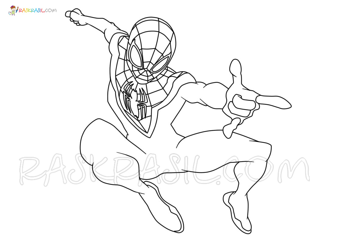Ultimate Spider Man Miles Morales Coloring Pages : Miles ...