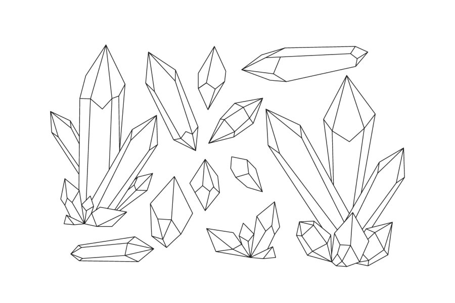 Crystal Coloring Pages | 80 Pictures Free Printable