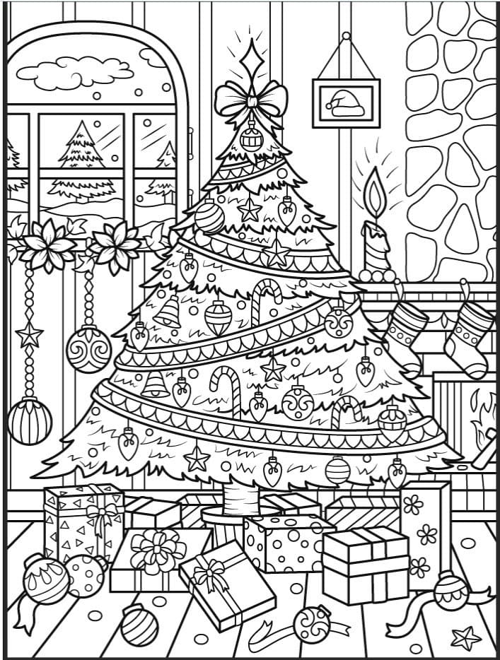 Desenhos para Adultos de Natal para Colorir - 100 imagens para imprimir
