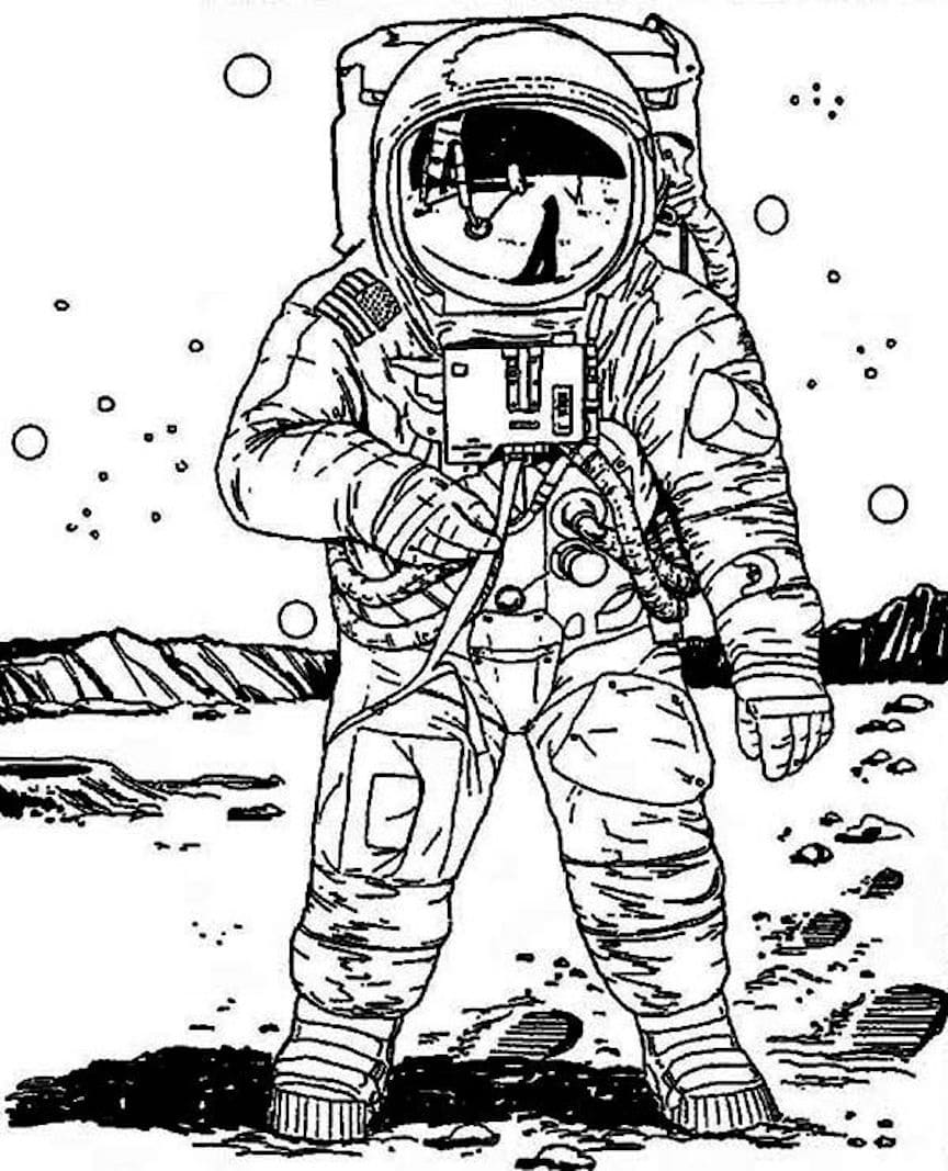 картинки раскраски космонавт