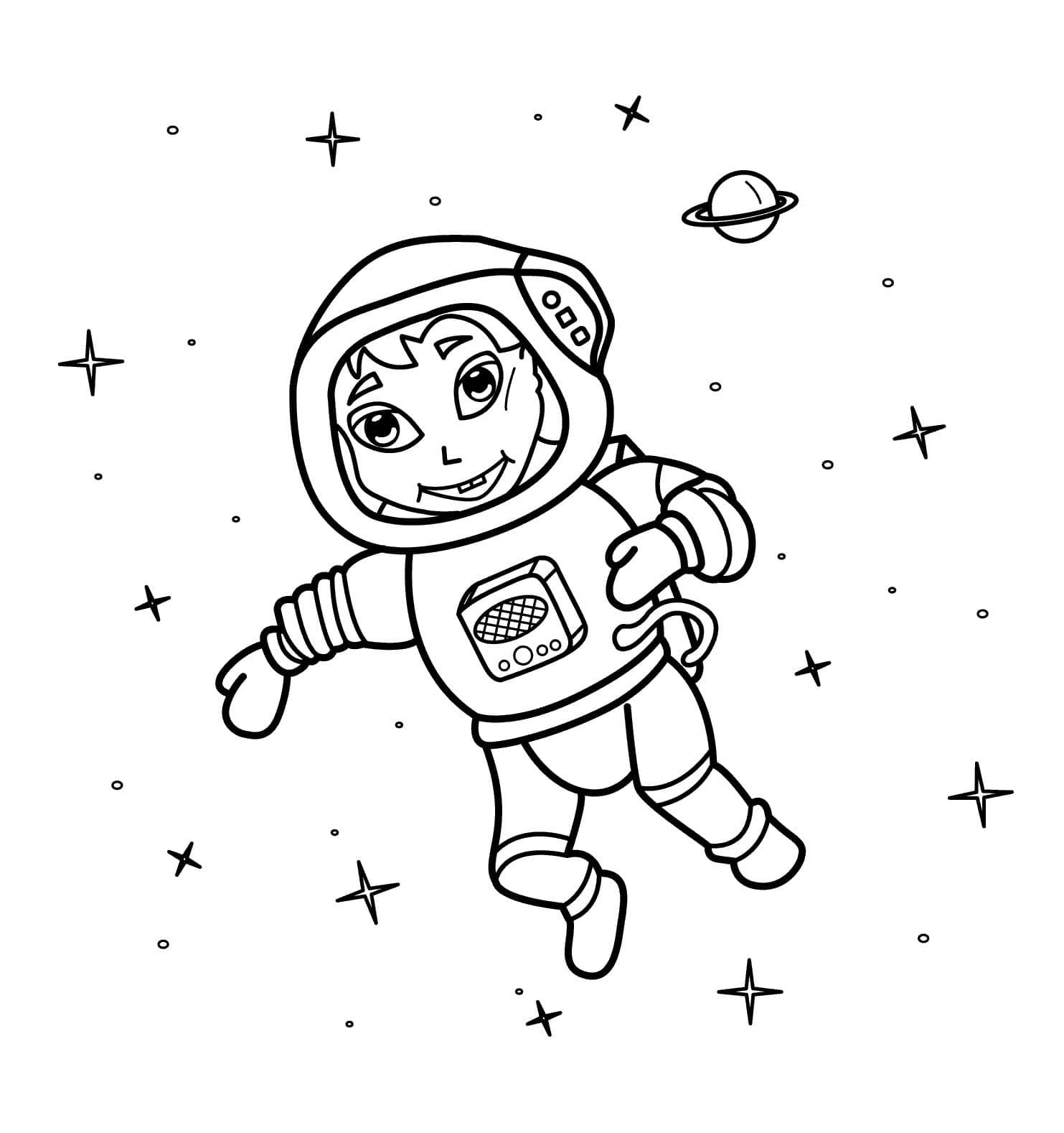 Раскраска про космос и Космонавтов для детей