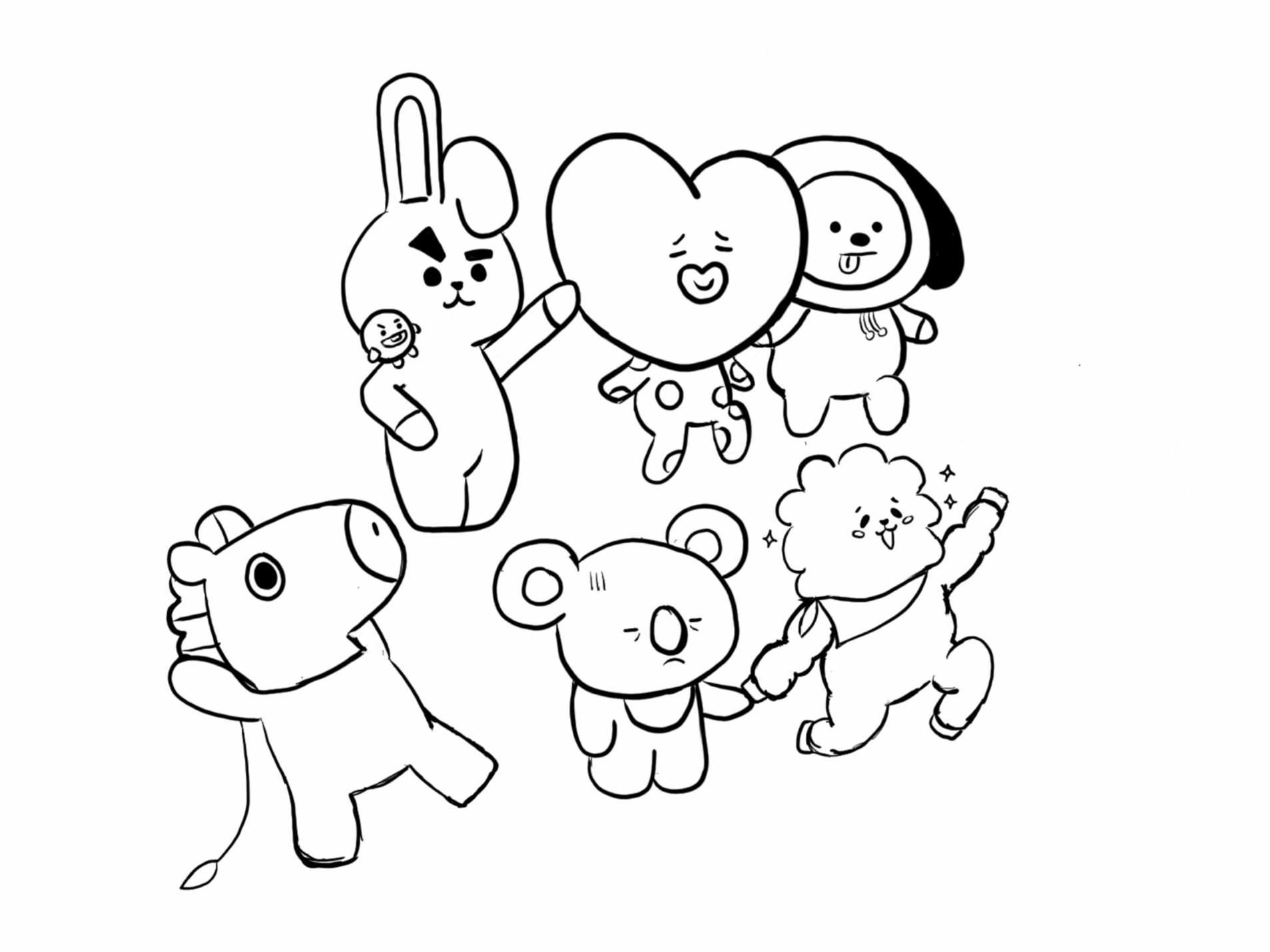 BT21 Coloring Pages | 25 New Coloring Pages Free Printable