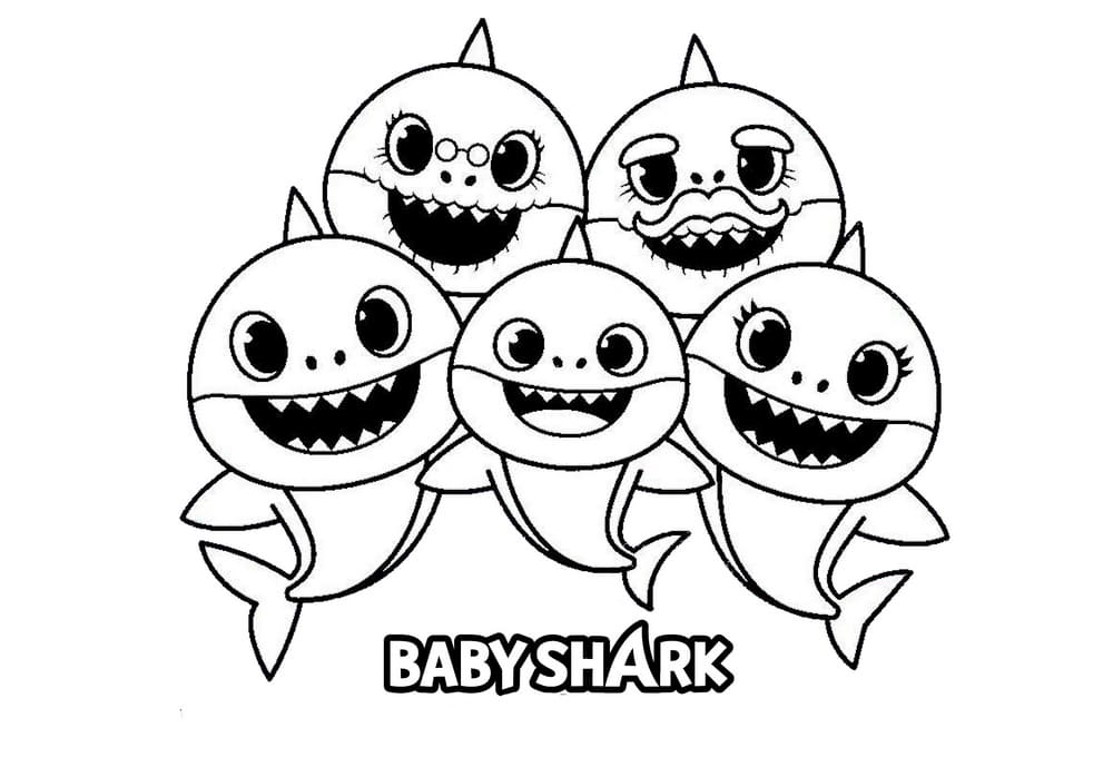 Desenho Baby Shark Para Colorir