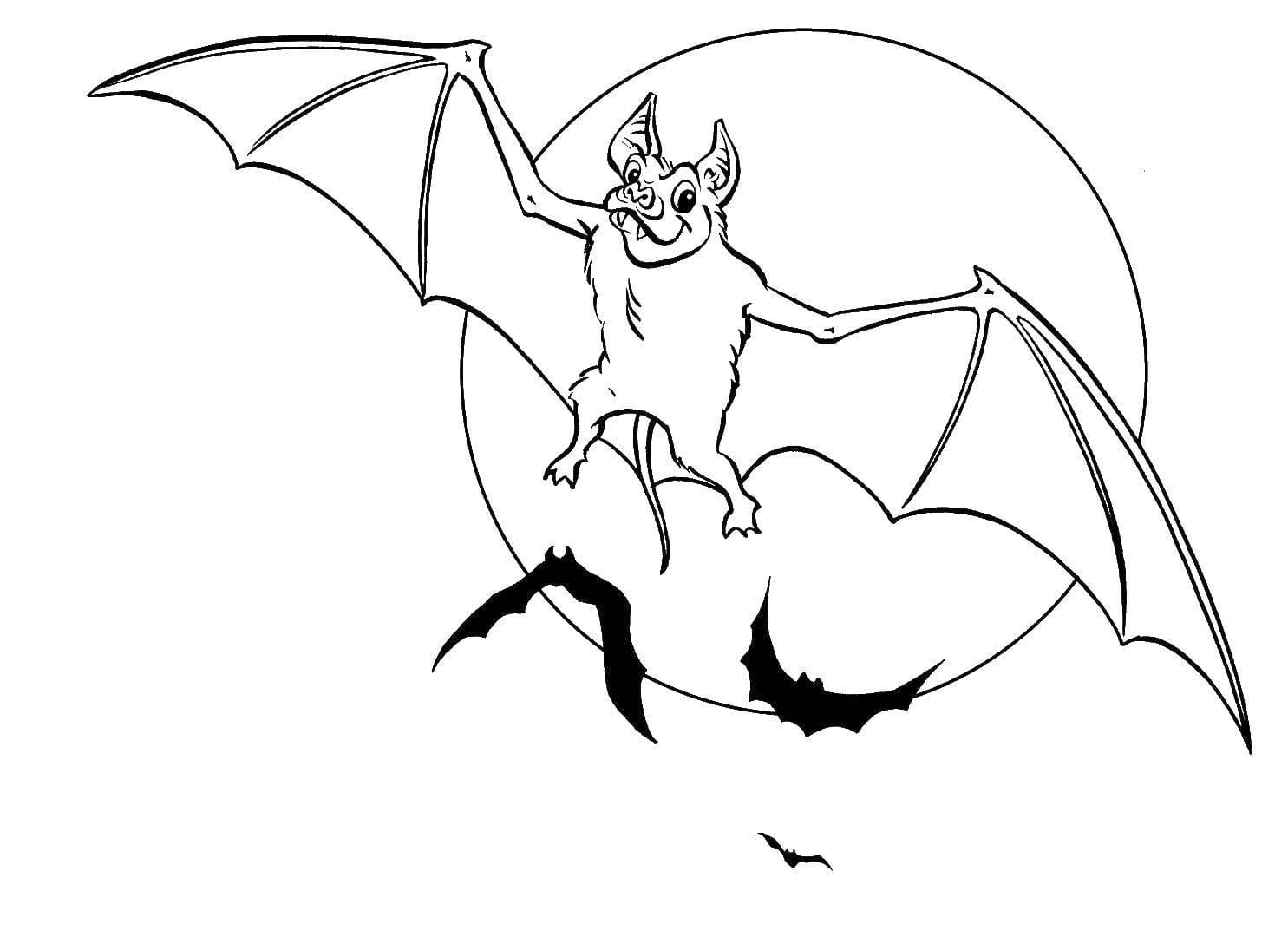 Desenho de Morcego dia das bruxas para colorir