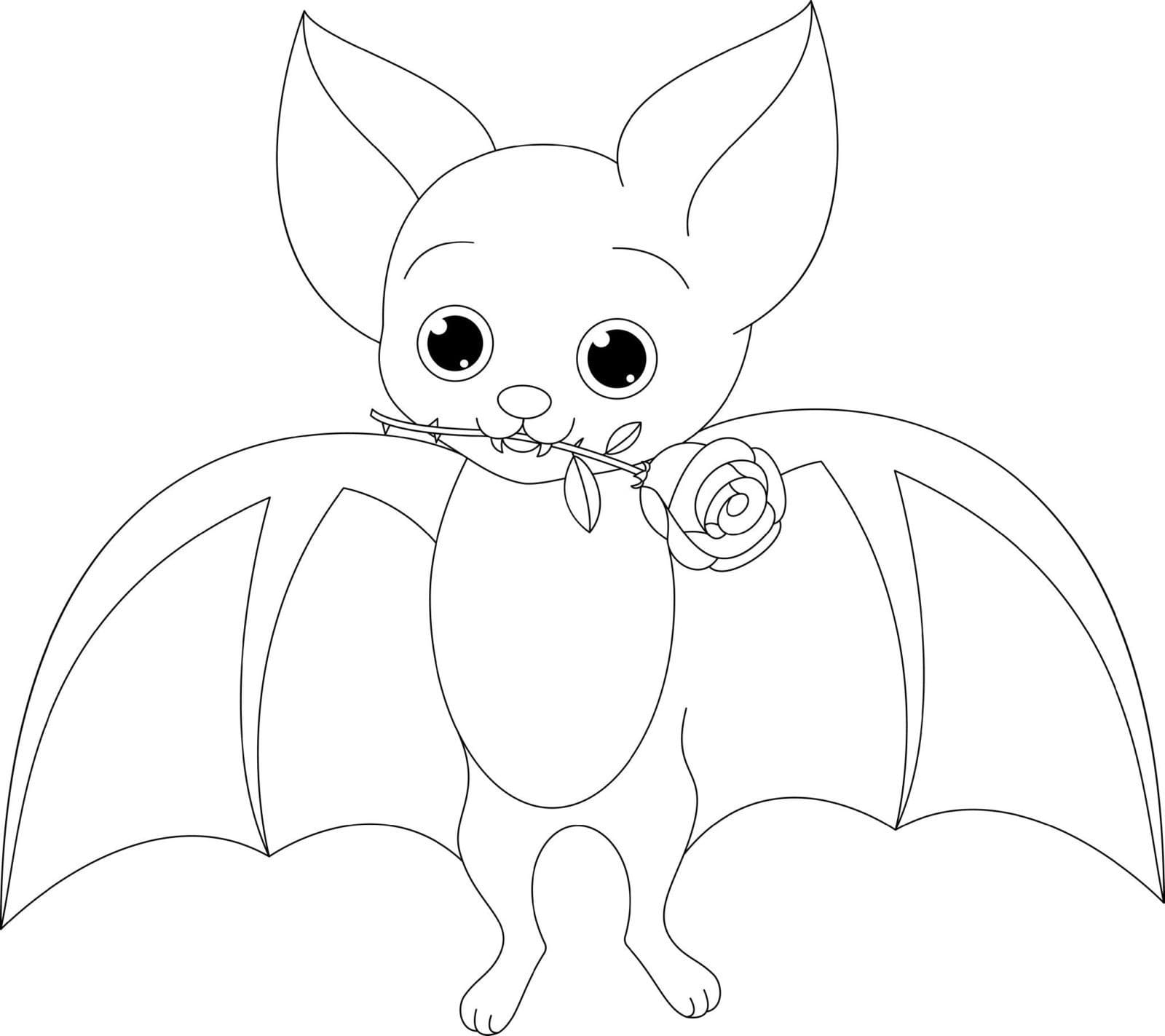 Desenho de Morcego dia das bruxas para colorir