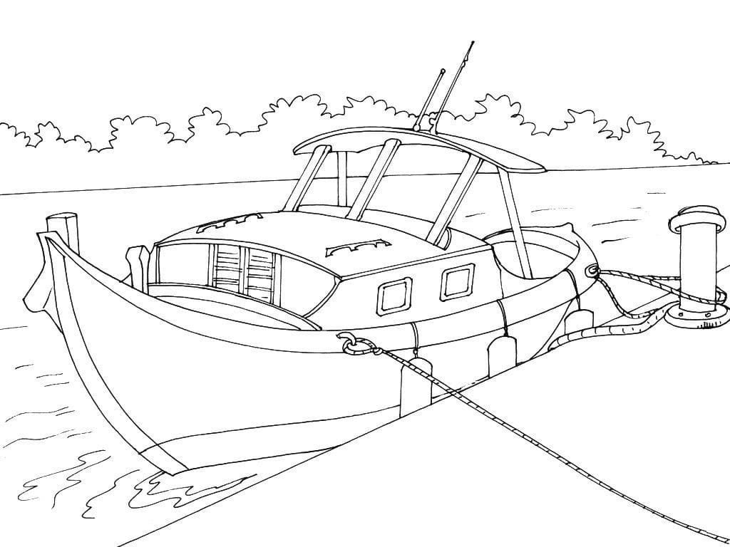 fishing boat coloring pages