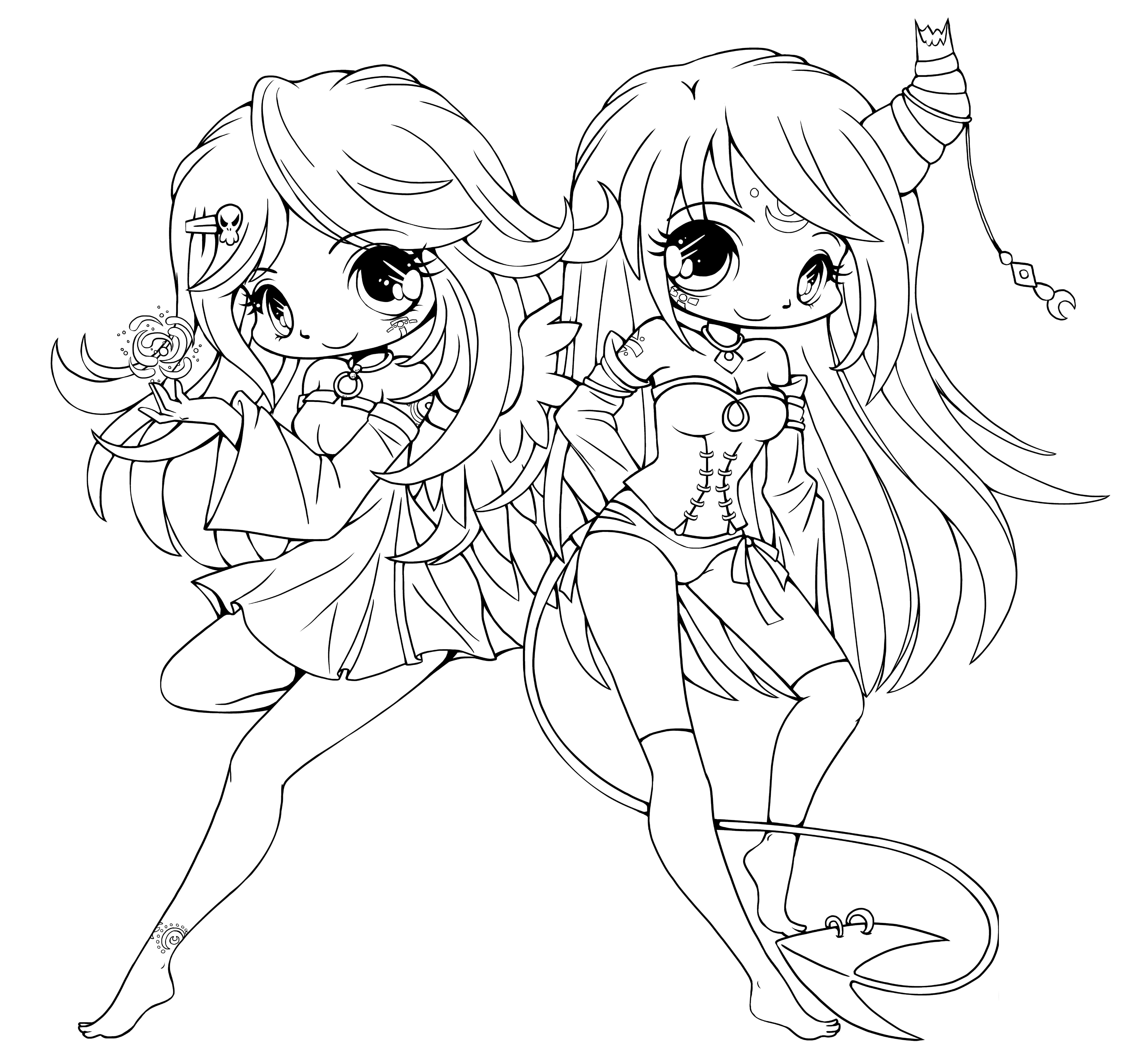 Buy Chibi Coloring Pages Anime Girls Coloring Pages Cute Girls Online in  India  Etsy