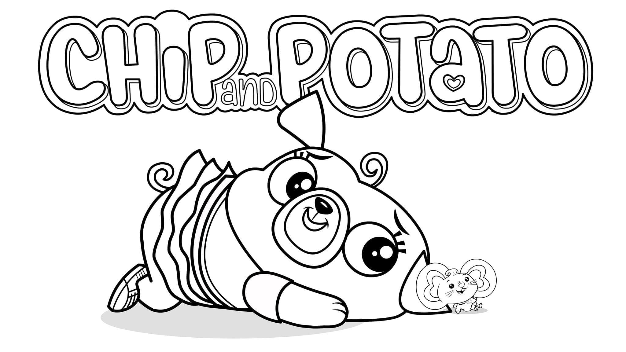 Dibujos de Chip y Potato para Colorear - 50 imágenes gratis para imprimir