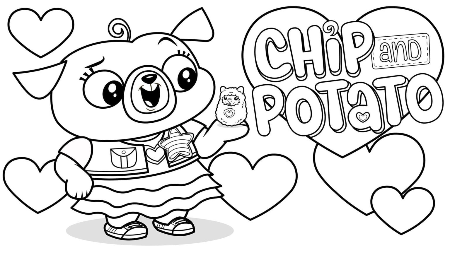 Dibujos de Chip y Potato para Colorear