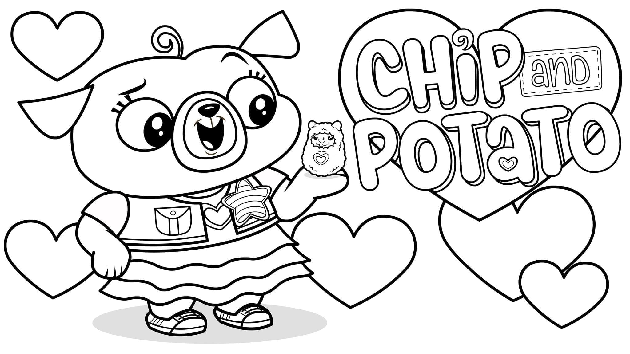 Dibujos de Chip y Potato para Colorear - 50 imágenes gratis para imprimir