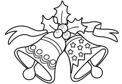 Fargeleggingsark med julebjeller – 100 sider