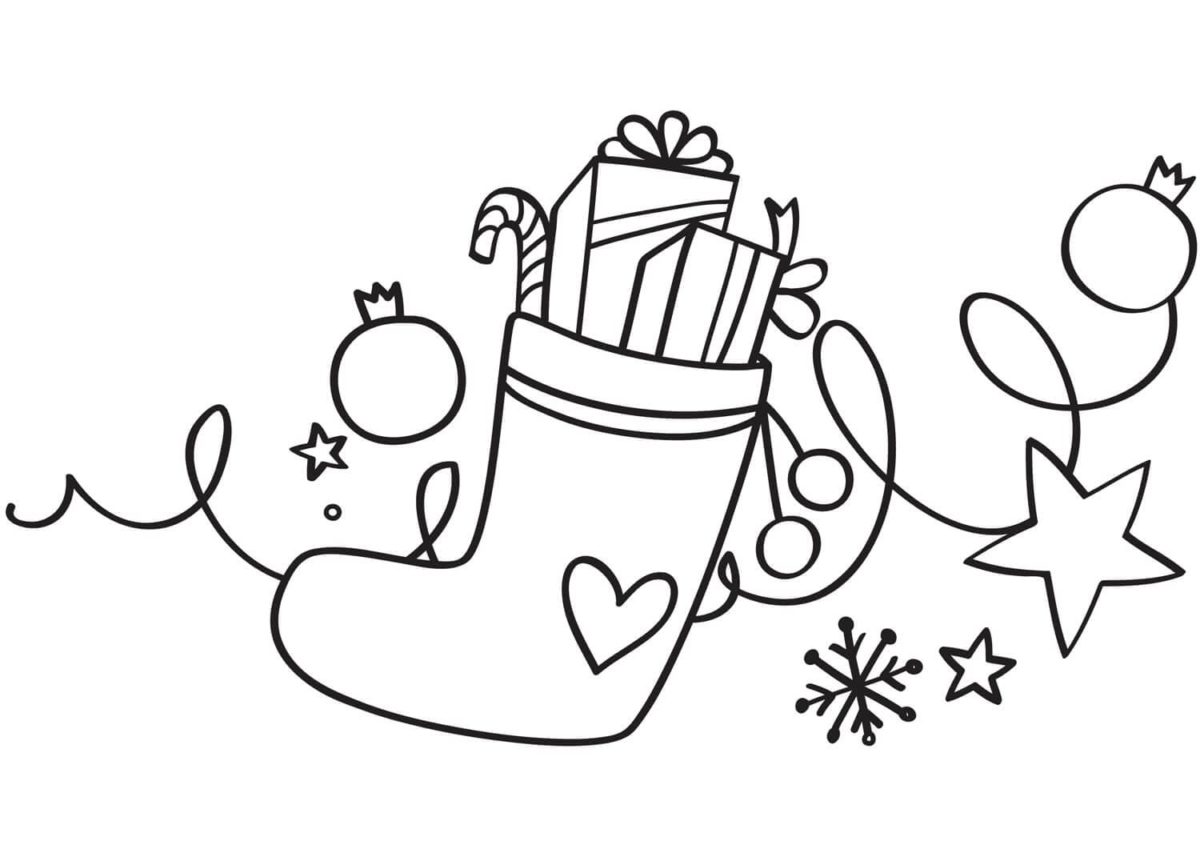 Coloriage Chaussette de Noël - 100 pages à colorier à imprimer gratuits