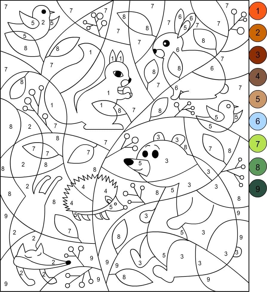 Desenhos de Colorir com Números para Adultos