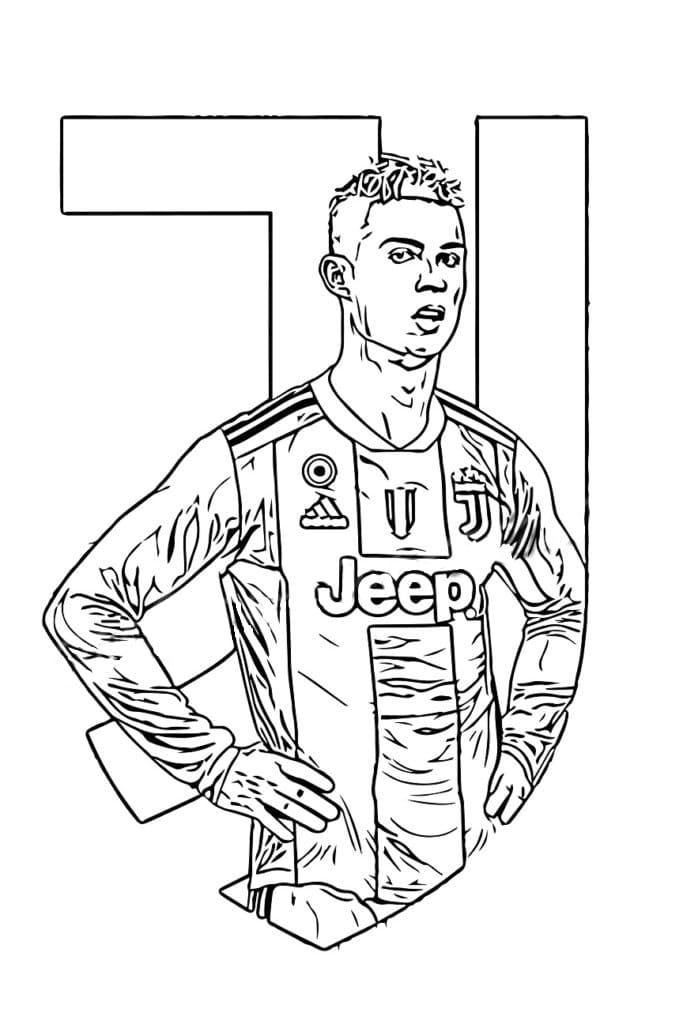 Desenhos do Cristiano Ronaldo para Colorir