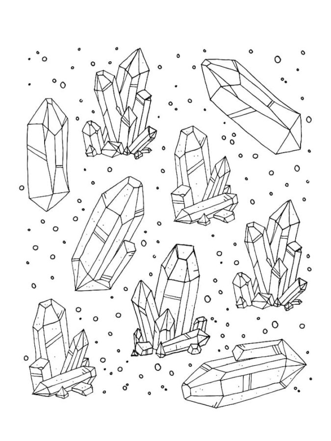 Crystal Coloring Pages | 80 Pictures Free Printable