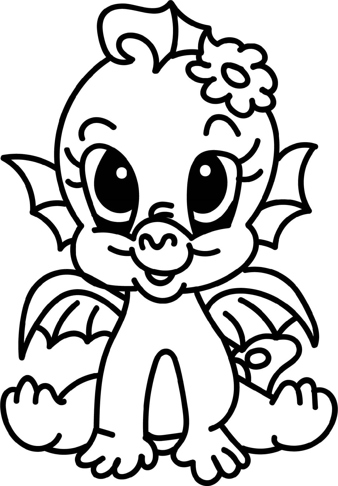 Dibujos de Bebé Dragón para Colorear