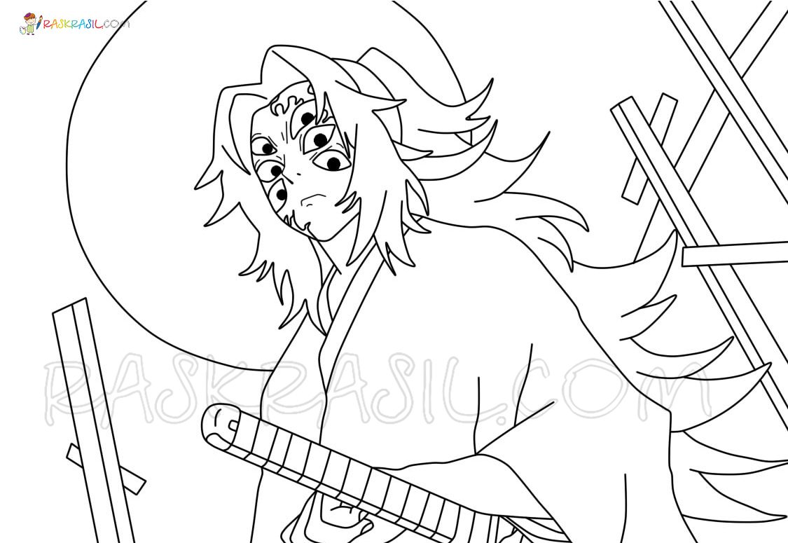 desenho para colorir do demon slayer