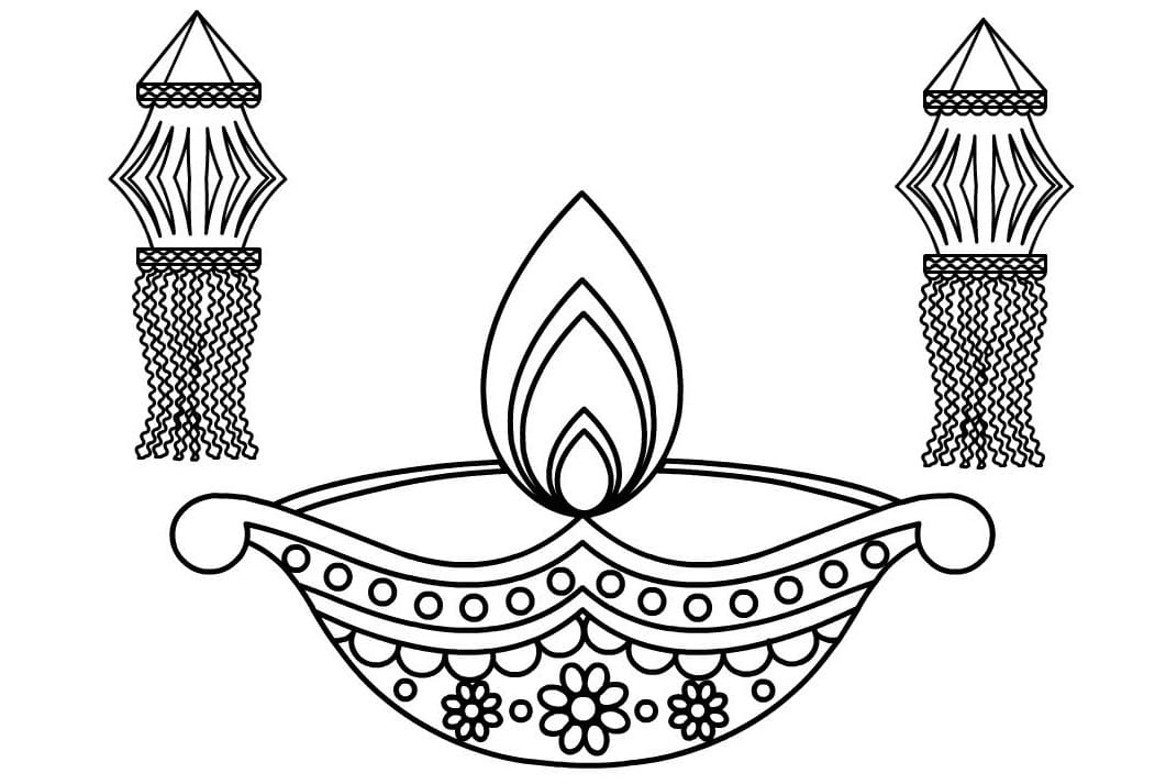 Coloriage Diwali à imprimer