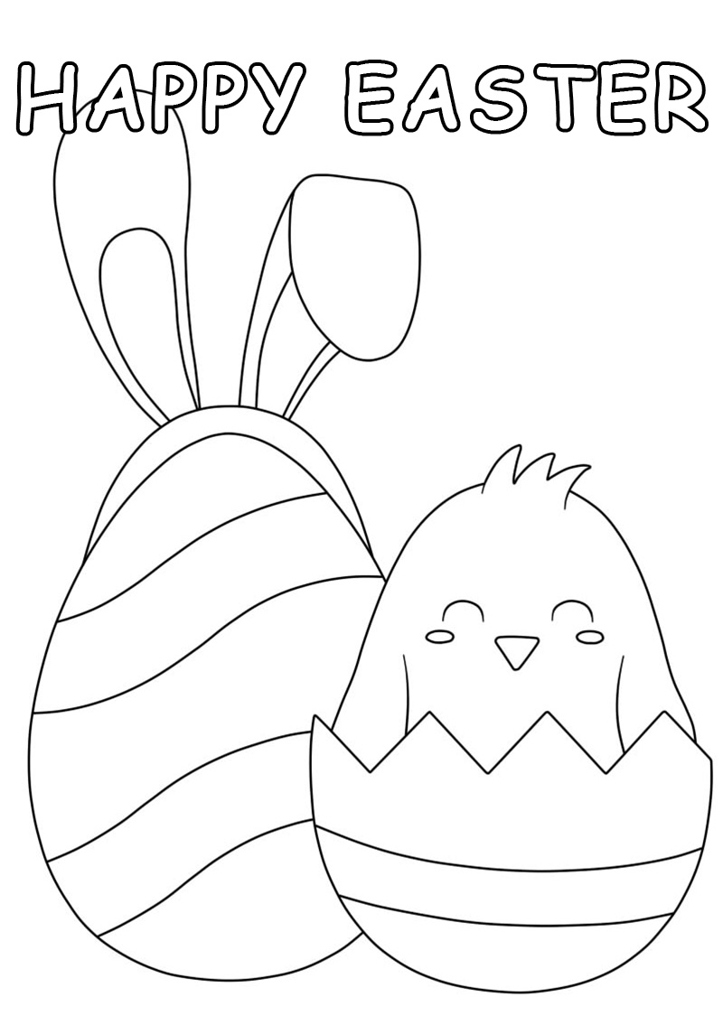 Printable Happy Easter Coloring Pages - 240+ SVG File for DIY Machine