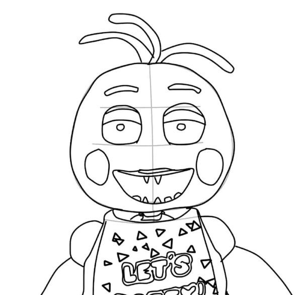 Chica Fnaf Coloring Pages Toy Drawing Easy Draw Five Nights Freddy Step Freddys Naf Colouring ...