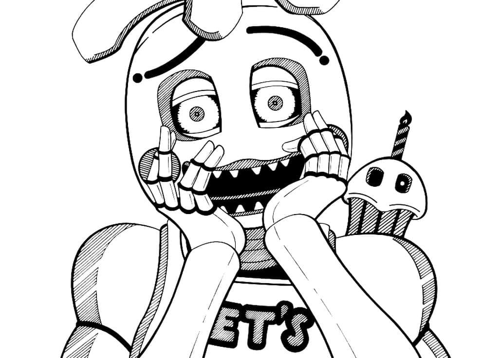 Withered Chica FNAF Coloring Page for Kids - Free Five Nights at