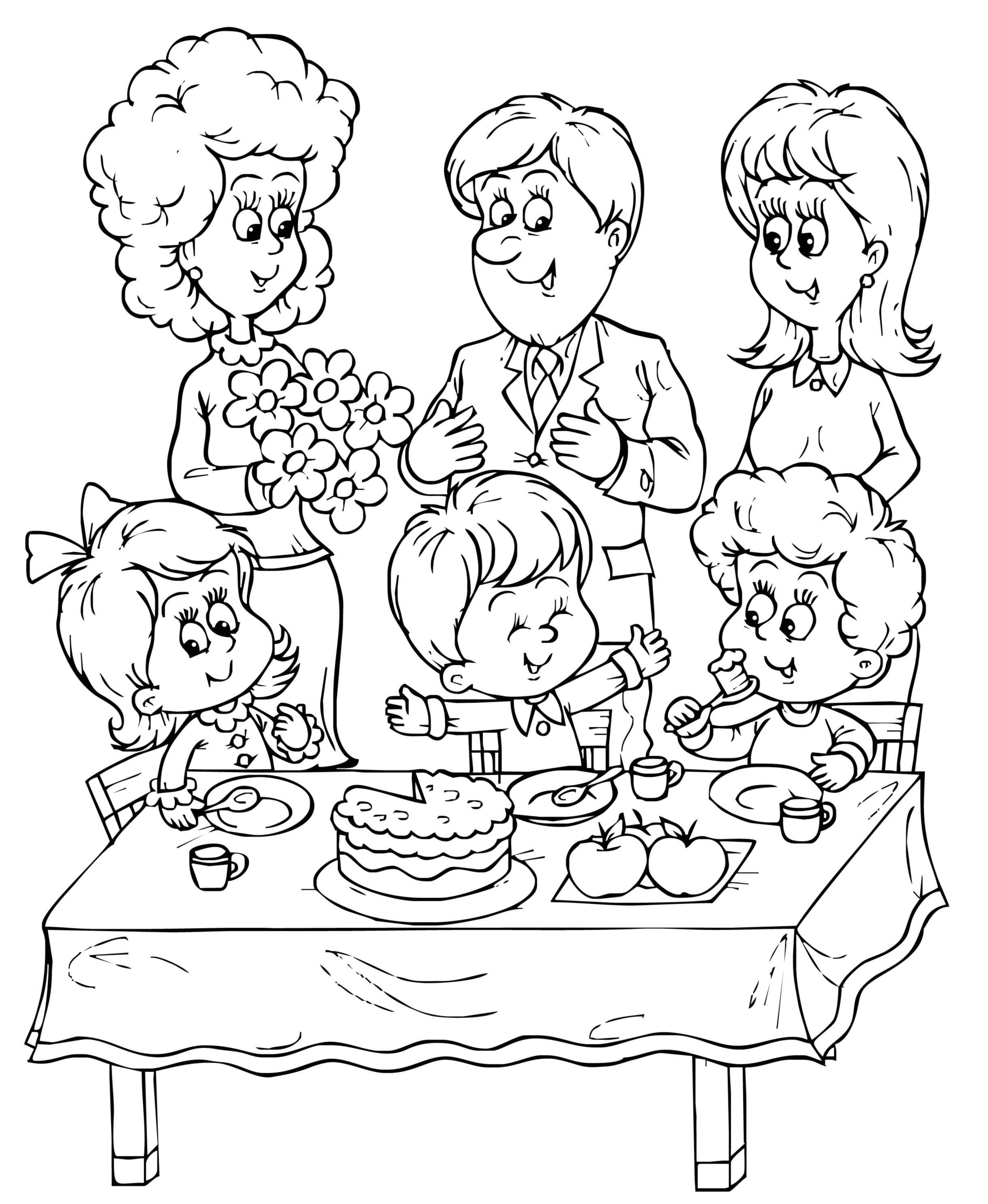 Family Coloring Pages   20 Pictures Free Printable