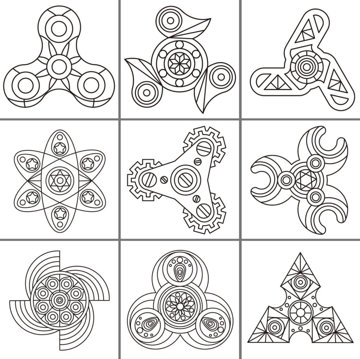Ausmalbilder Fidget Spinner | Malvorlagen auf Raskrasil.com