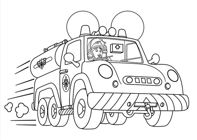 Coloriage Sam Le Pompier à imprimer