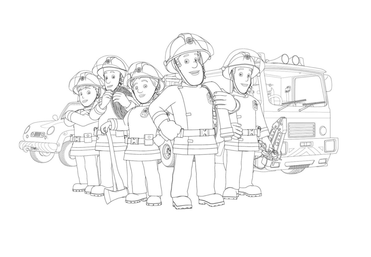 Coloriage Sam Le Pompier à imprimer