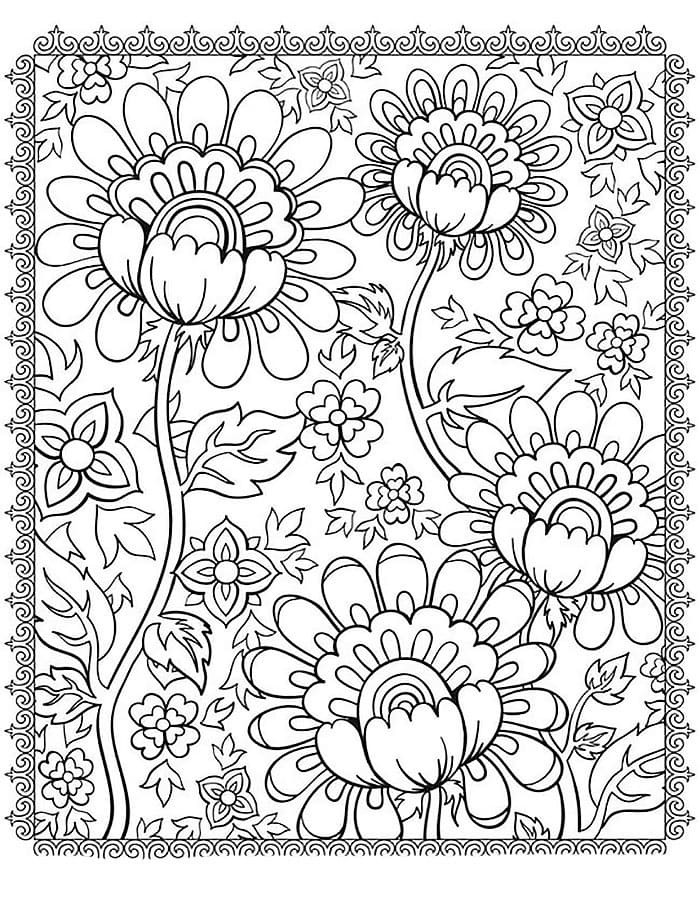 Coloriage Fleur Adulte - 100 pages à colorier à imprimer gratuits