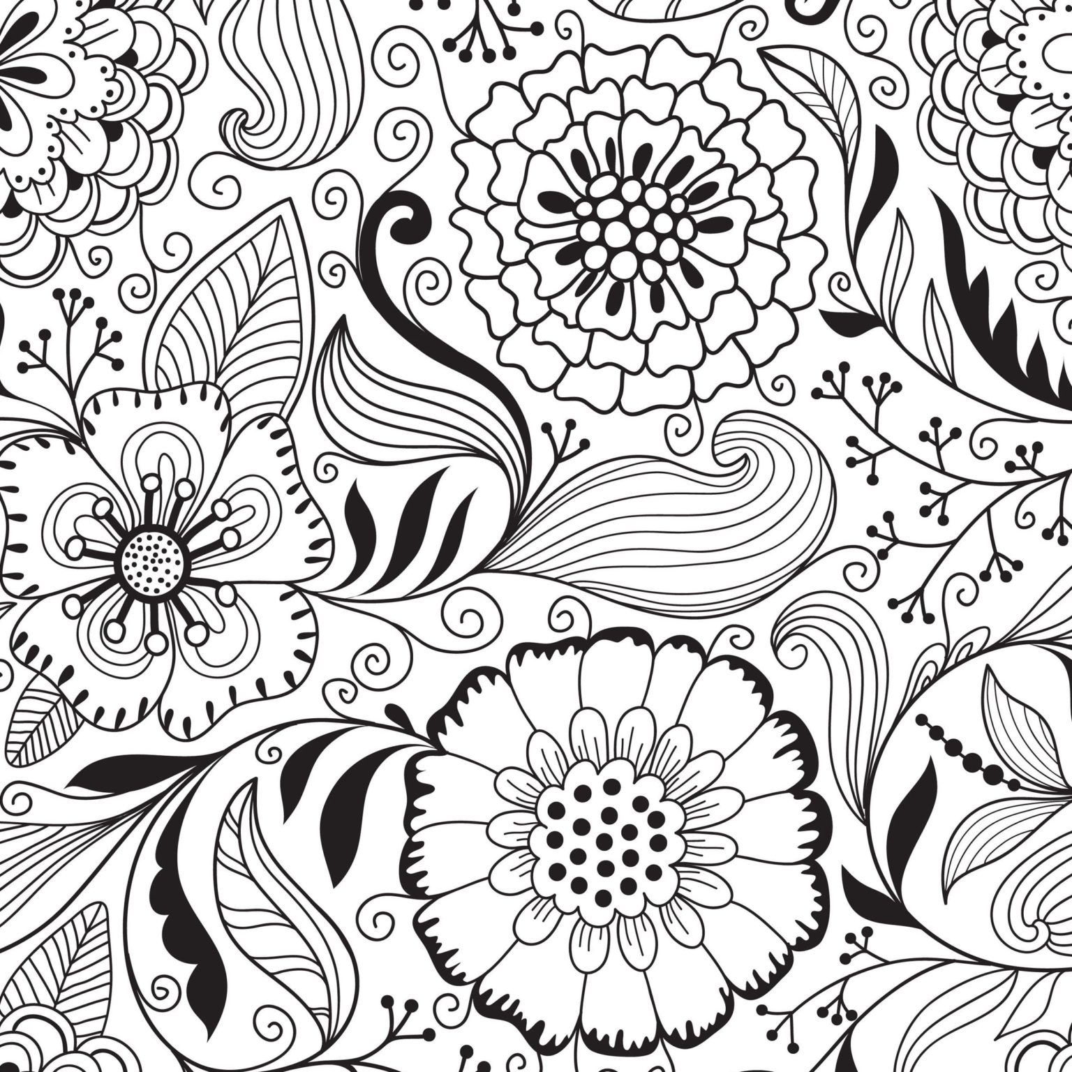 Ausmalbilder Blumen für Erwachsene - Malvorlagen auf Raskrasil.com