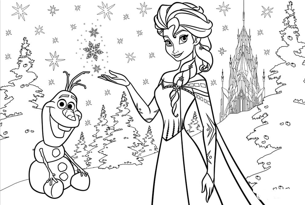 Disegni da colorare di Natale di Frozen - Stampa gratuitamente