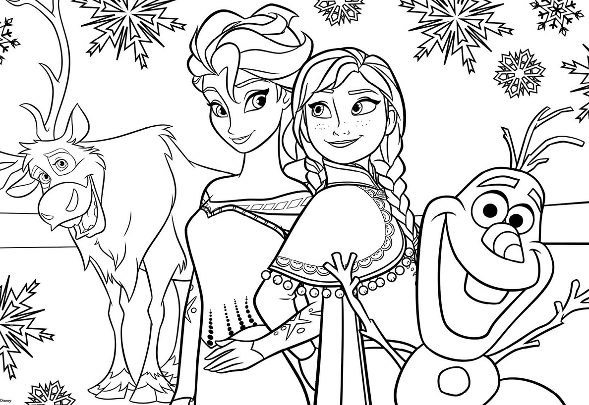 Frozen Christmas coloring pages. 