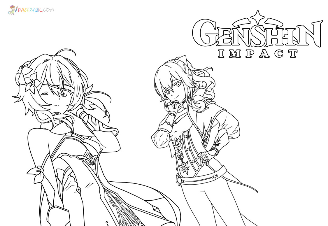 Desenhos do Genshin Impact para colorir - Imagens para impressão
