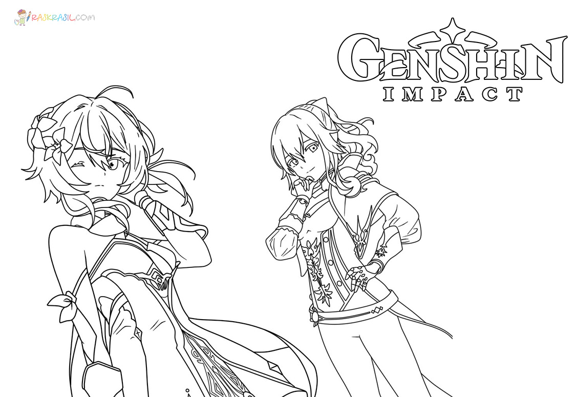 38+ Genshin Impact Characters Coloring Pages - KirstieLetisha