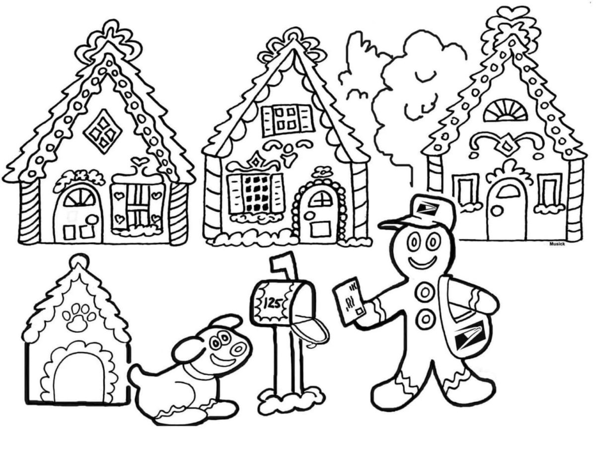 Gingerbread House Coloring Pages 100 Pictures Free Printable