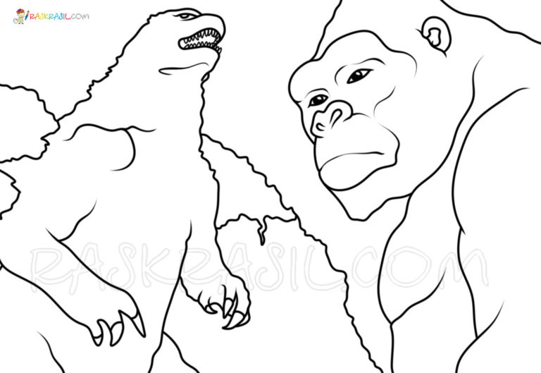 Coloriage Godzilla Vs Kong - Nouvelles pages à colorier à imprimer